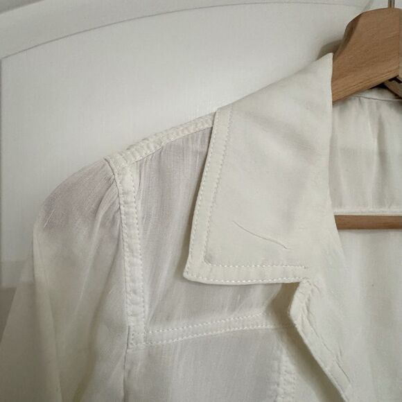 Theory Shrunken Jean Jacket in Optic White Size S - Picture 8 of 9
